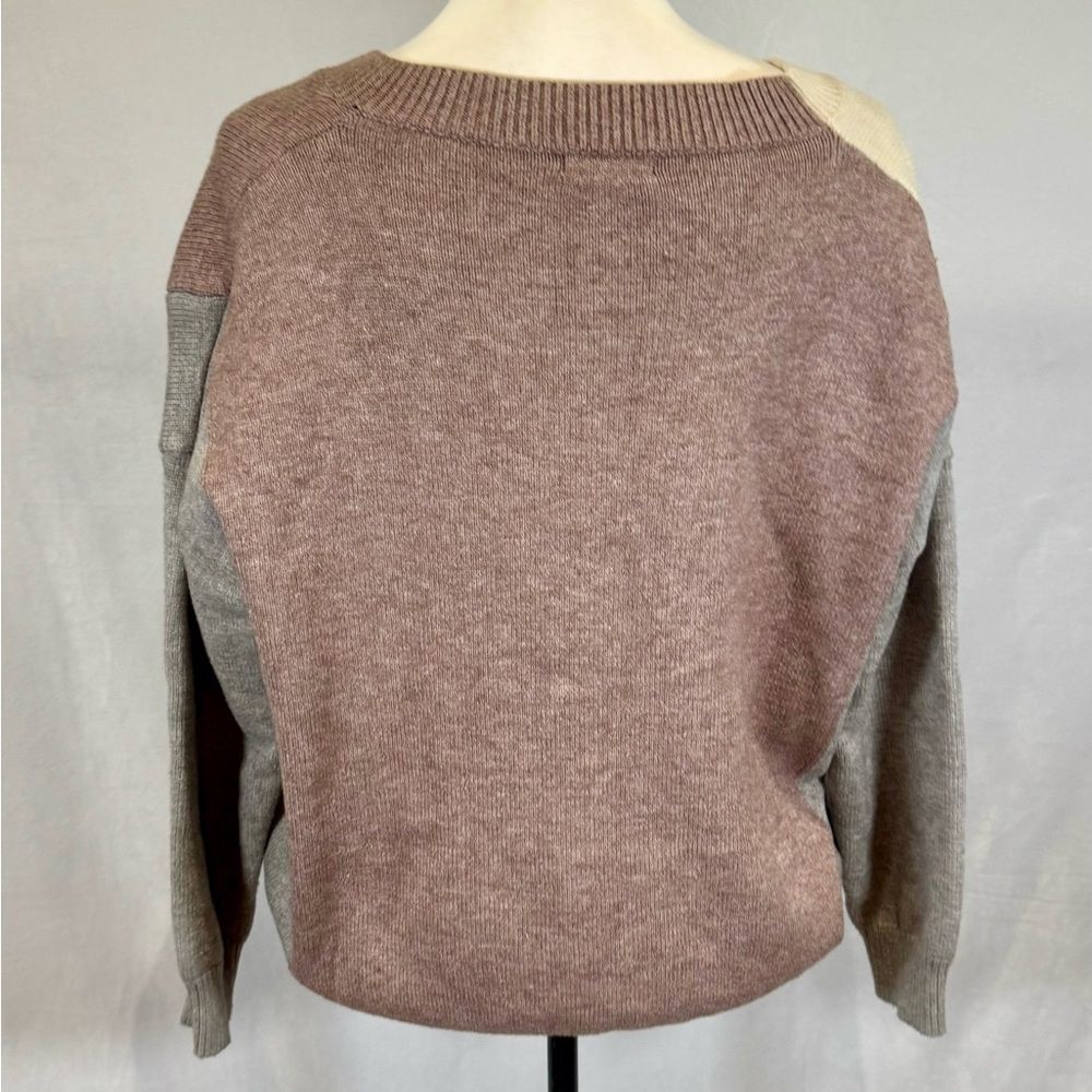 Mainstrip Cream Mauve And Gray Color Block Sweate… - image 4